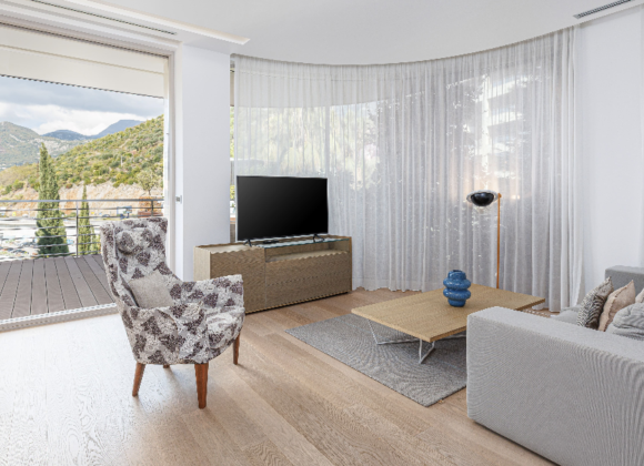 Apartment with 2 bedrooms in a residential complex on the Zavala Peninsula, Budva