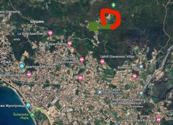 Land plot with mountain views. Carevići (Bar)